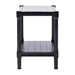 Kirklands Home Accent & End Tables|Carved Pinewood Farmhouse Accent Table Black