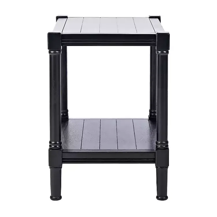 Kirklands Home Accent & End Tables|Carved Pinewood Farmhouse Accent Table Black