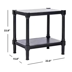 Kirklands Home Accent & End Tables|Carved Pinewood Farmhouse Accent Table Black