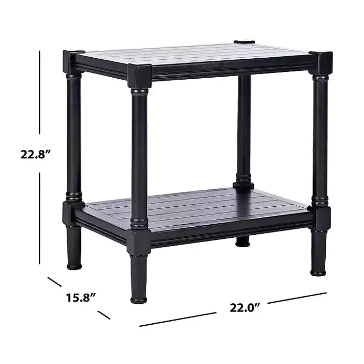 Kirklands Home Accent & End Tables|Carved Pinewood Farmhouse Accent Table Black
