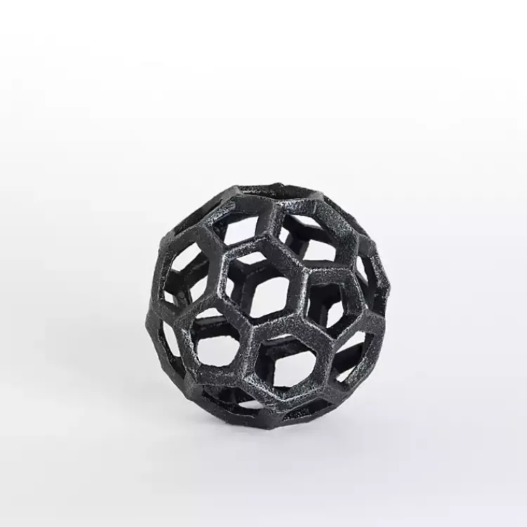 Cast Iron Hexagon Sphere, 3 in. Statues & Figurines