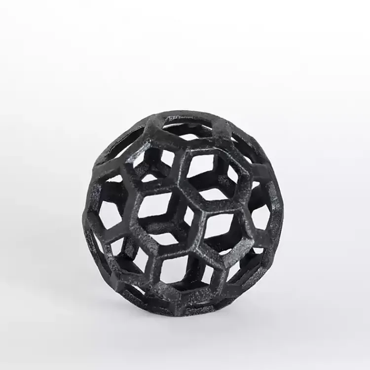 Cast Iron Hexagon Sphere, 4 in. Statues & Figurines