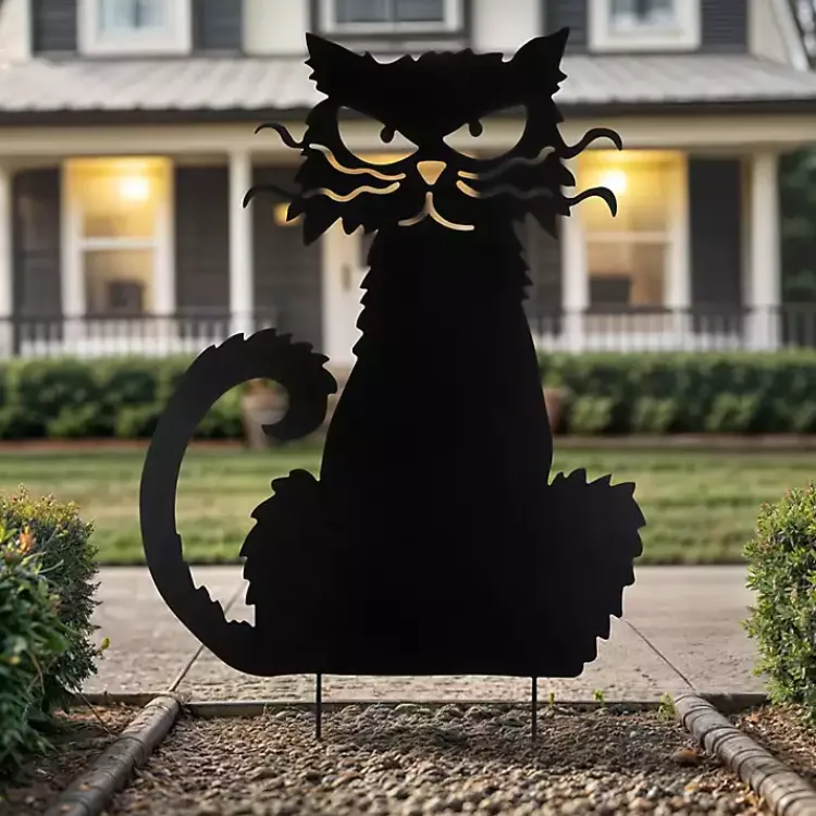 Clearance Cat Metal Yard Stake Halloween
