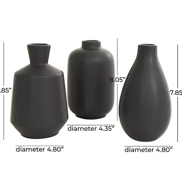 Discount Ceramic Contemporary Vases, Set of 3 Vases