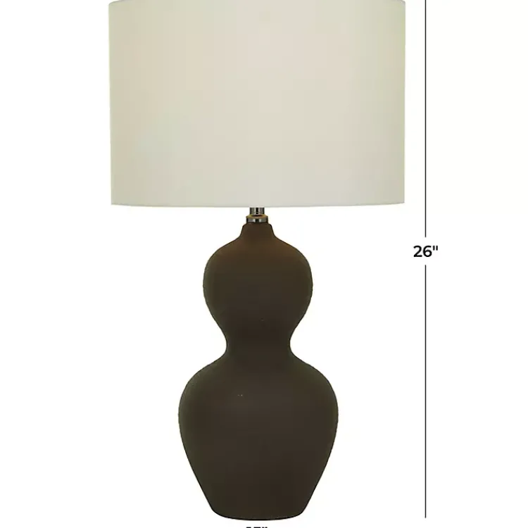 Kirklands Home Table Lamps|Black Ceramic Hourglass Simple Large Table Lamp White