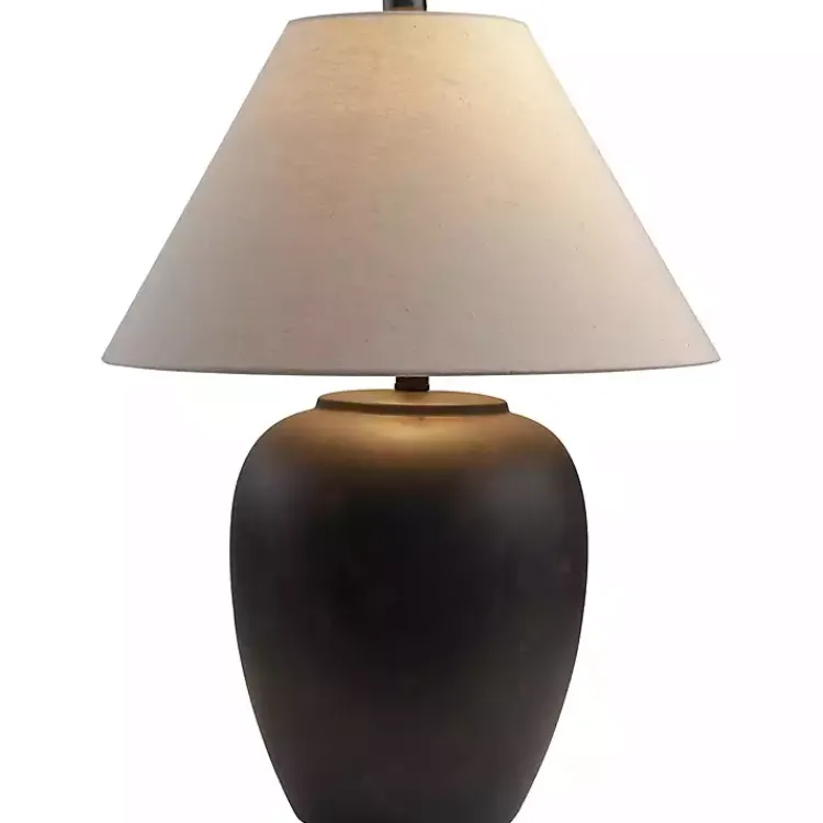 Kirklands Home Table Lamps|Black Ceramic Round Table Lamp White
