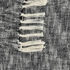 Sale Black Chambray Fringe Throw Blankets & Throws