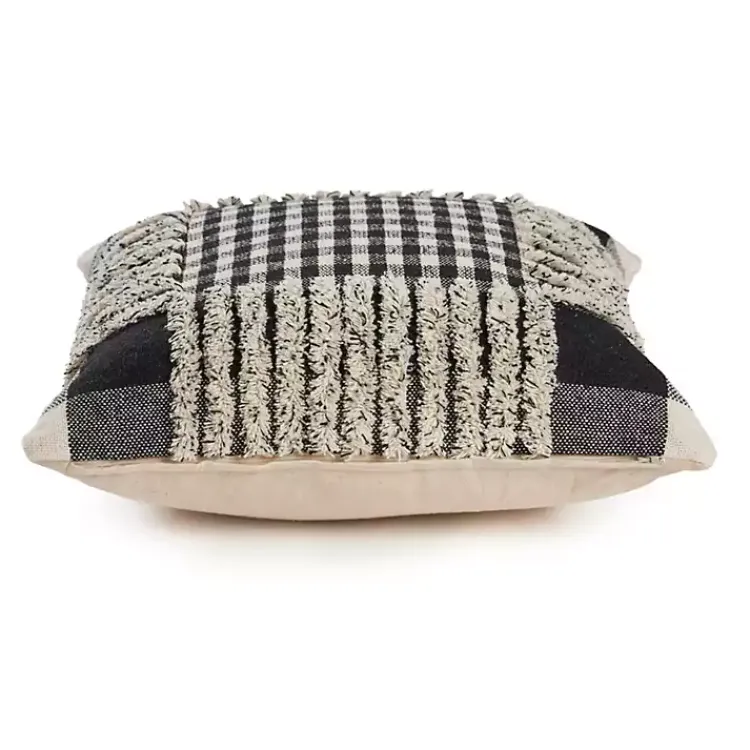 Discount Black Check Textured Pillow Pillows