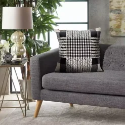 Discount Black Check Textured Pillow Pillows