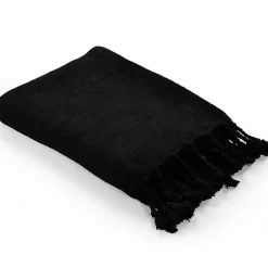 Checkered Weave Fringe Throw Blankets & Throws