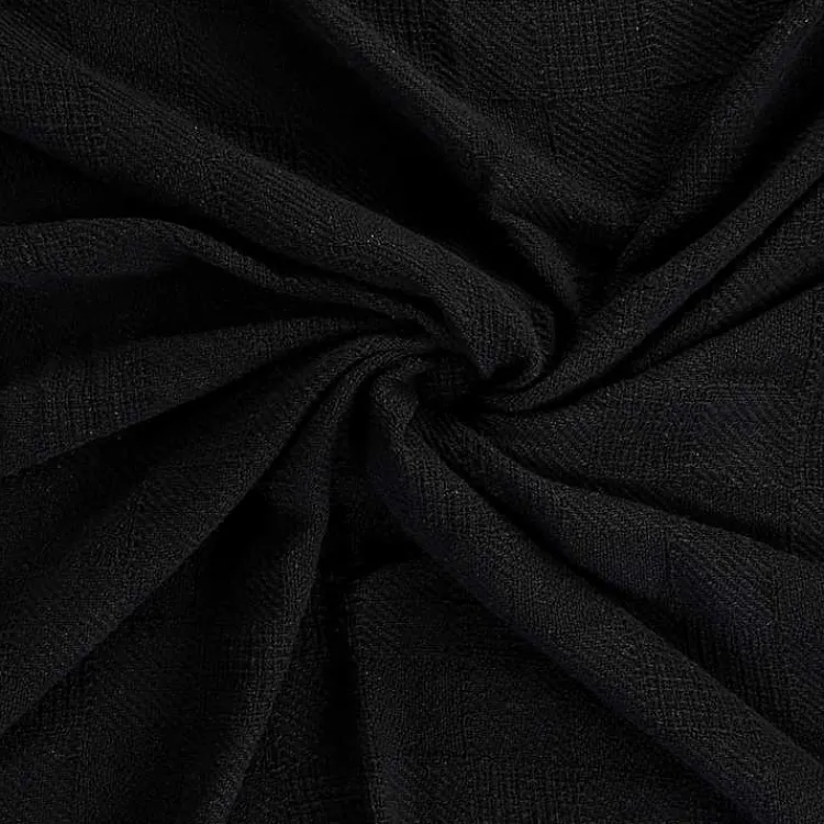 Checkered Weave Fringe Throw Blankets & Throws