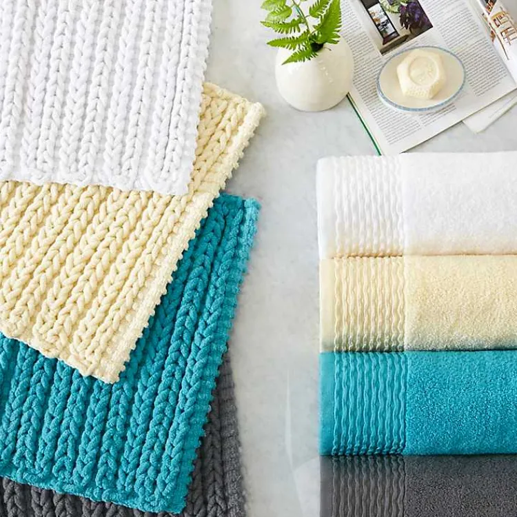 Kirklands Home Bathroom Rugs|Chenille Chain Stitched Bath Mat, 40 in. Black