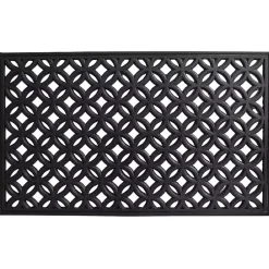 Kirklands Home Doormats|Circles Rubber Doormat Black
