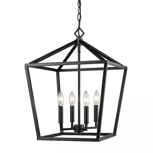 Kirklands Home Chandeliers & Pendant Lighting|Classic Farmhouse Square Pendant Light Black