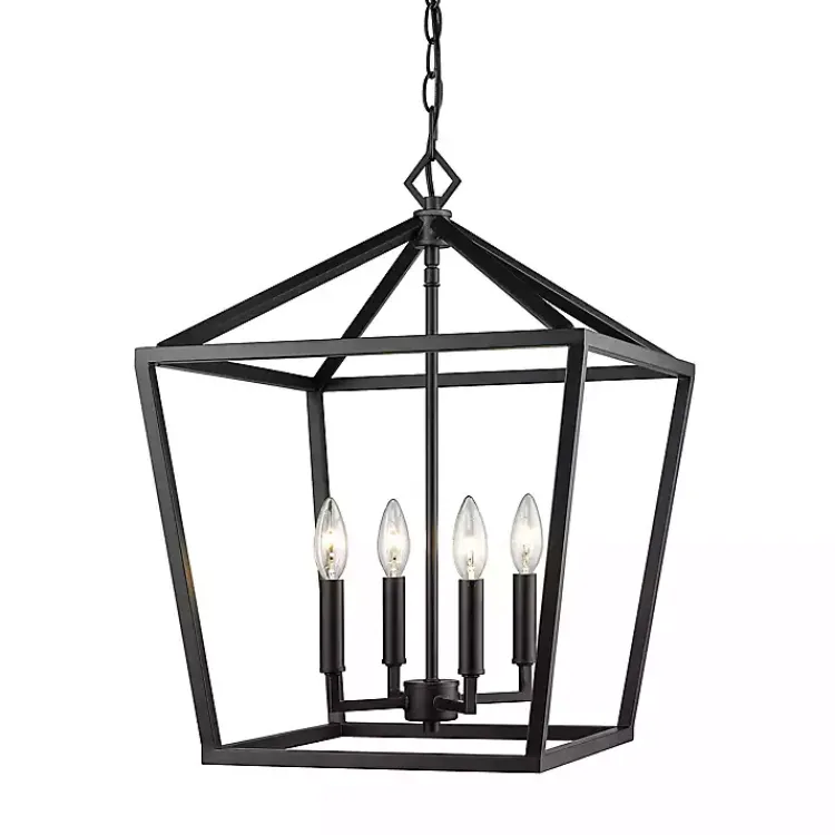 Kirklands Home Chandeliers & Pendant Lighting|Classic Farmhouse Square Pendant Light Black