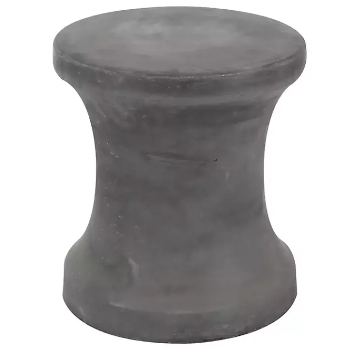 Kirklands Home Outdoor Tables|Clay Hourglass Accent Table Black