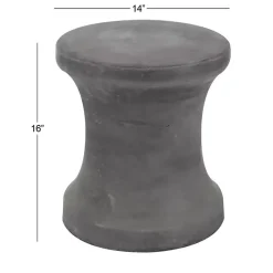 Kirklands Home Outdoor Tables|Clay Hourglass Accent Table Black