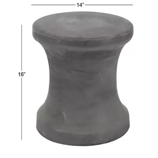 Kirklands Home Outdoor Tables|Clay Hourglass Accent Table Black