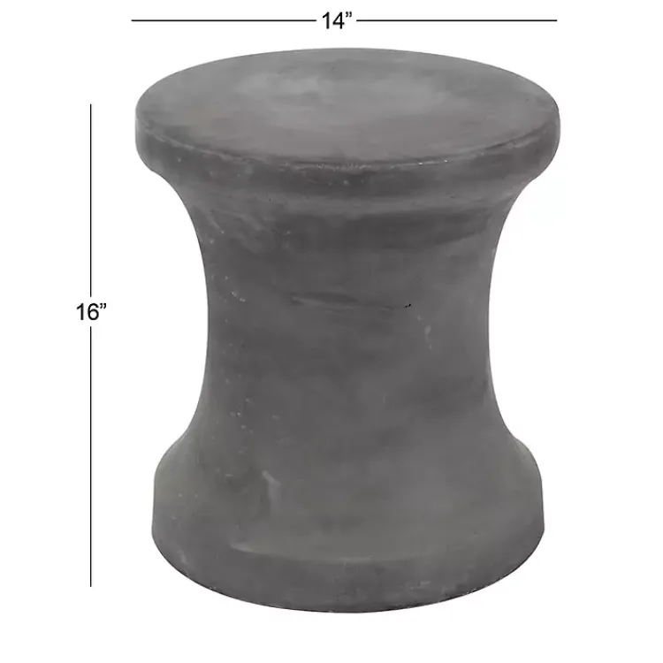 Kirklands Home Outdoor Tables|Clay Hourglass Accent Table Black