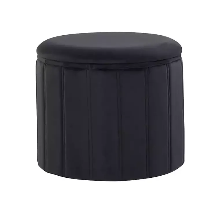 Kirklands Home Benches & Ottomans|Collapsible Storage Ottoman Black