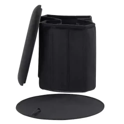 Kirklands Home Benches & Ottomans|Collapsible Storage Ottoman Black