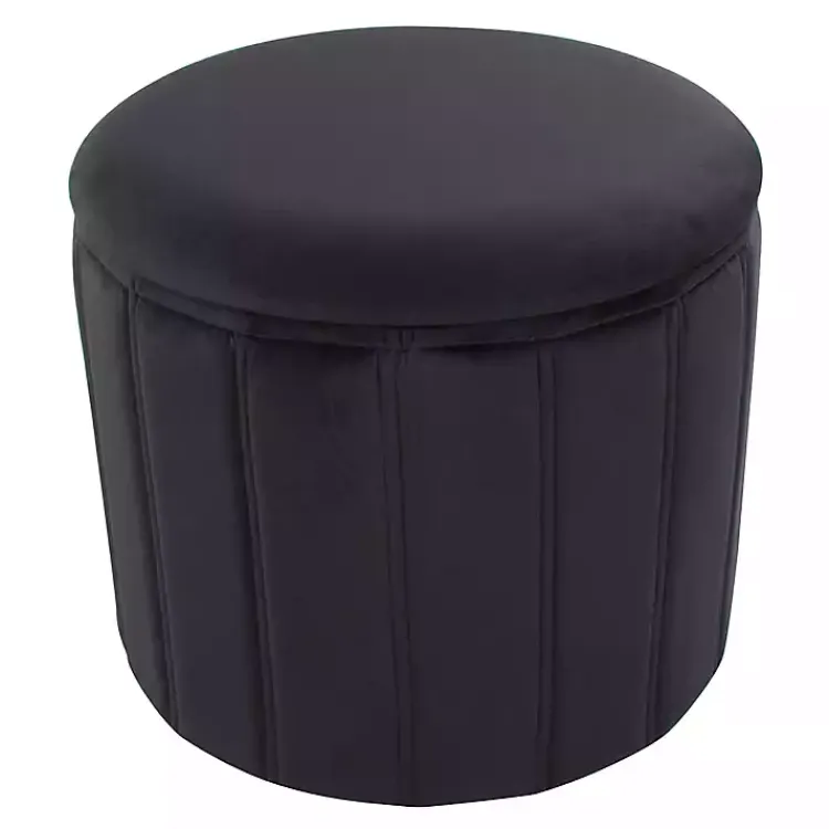 Kirklands Home Benches & Ottomans|Collapsible Storage Ottoman Black