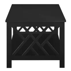 Kirklands Home Coffee Tables|Cut-Out Sides Coffee Table Black