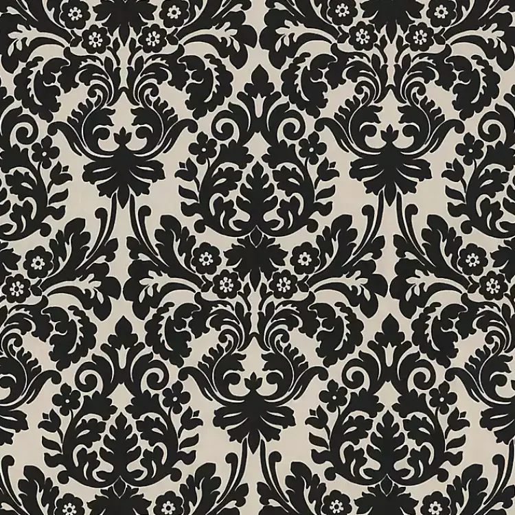 Kirklands Home Outdoor Cushions & Pillows|Black Damask Tufted Outdoor Settee Cushion