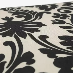 Kirklands Home Outdoor Cushions & Pillows|Black Damask Tufted Outdoor Settee Cushion