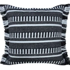 New Black Dash Stripe Indoor/Outdoor Pillow Pillows