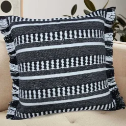 New Black Dash Stripe Indoor/Outdoor Pillow Pillows
