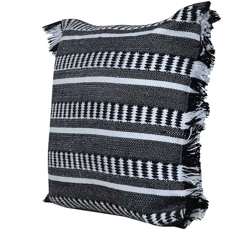 New Black Dash Stripe Indoor/Outdoor Pillow Pillows