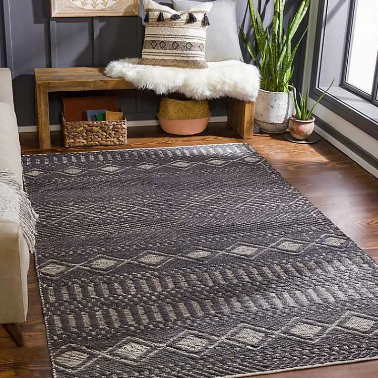 Kirklands Home Area Rugs|Diamond Jute Area Rug, 5x7 Black