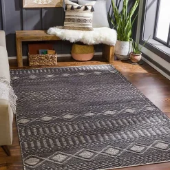 Kirklands Home Area Rugs|Diamond Jute Area Rug, 8x10 Black