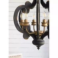 Kirklands Home Chandeliers & Pendant Lighting|Black Distressed Gold Chandelier