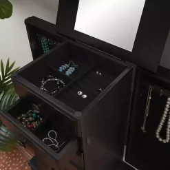 Kirklands Home Dressers & Chests|5-Drawer Ollie Petite Jewelry Armoire Black