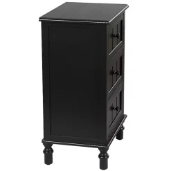Kirklands Home Accent & End Tables|3-Drawer Winnie Accent Table Black