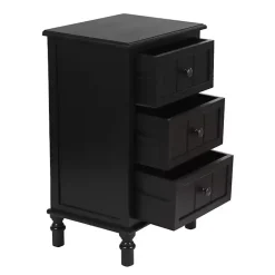 Kirklands Home Accent & End Tables|3-Drawer Winnie Accent Table Black