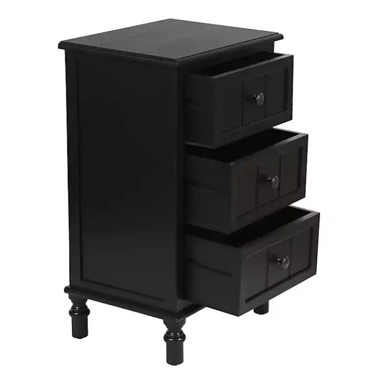 Kirklands Home Accent & End Tables|3-Drawer Winnie Accent Table Black