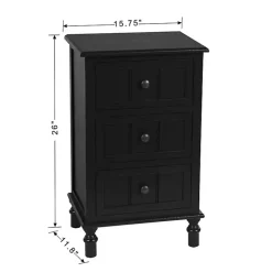 Kirklands Home Accent & End Tables|3-Drawer Winnie Accent Table Black