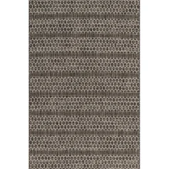 Kirklands Home Outdoor Rugs|Black Eyelet Pattern Outdoor Area Rug, 5x7