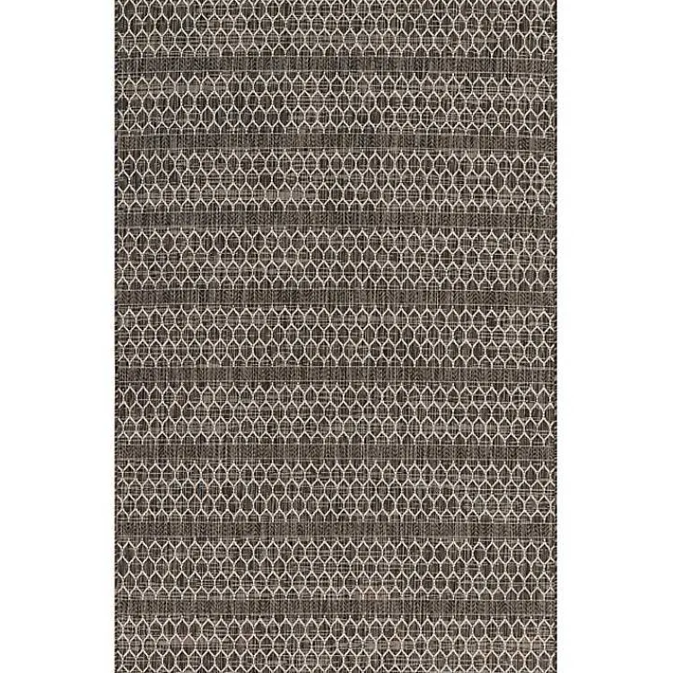 Kirklands Home Outdoor Rugs|Black Eyelet Pattern Outdoor Area Rug, 5x7