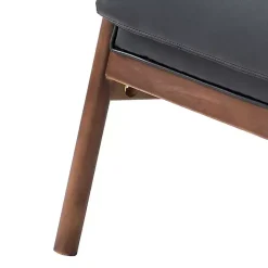 Kirklands Home Accent Chairs|Faux Leather and Wood Accent Chair Black