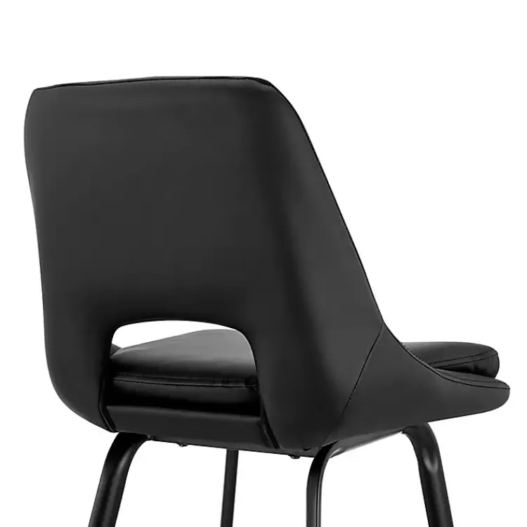 Kirklands Home Bar Stools & Counter Height Stools|Faux Leather Carise Swivel Bar Stool Black