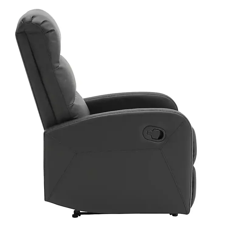 Kirklands Home Accent Chairs|Faux Leather Dormi Recliner Black