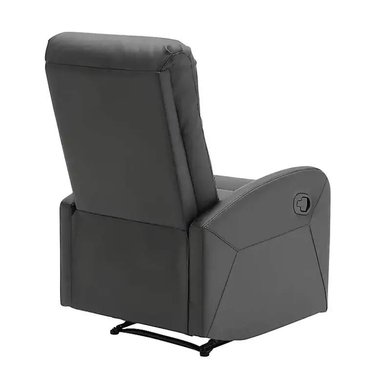 Kirklands Home Accent Chairs|Faux Leather Dormi Recliner Black