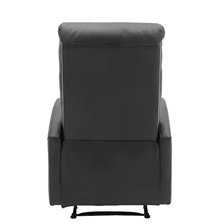 Kirklands Home Accent Chairs|Faux Leather Dormi Recliner Black