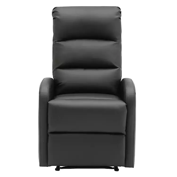 Kirklands Home Accent Chairs|Faux Leather Dormi Recliner Black