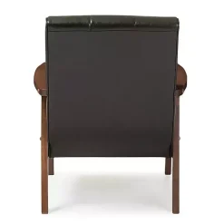 Kirklands Home Accent Chairs|Faux Leather Kegan Accent Chair Black