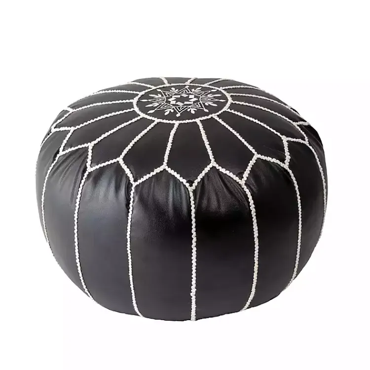 New Faux Leather Pouf Poufs & Floor Cushions